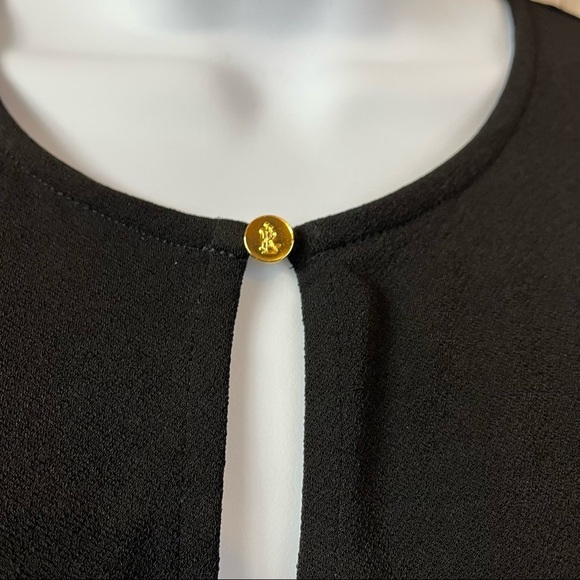 Lauren Ralph Lauren Black Keyhole Neck Cold Shoulder Tunic Blouse NWOT - Picture 5 of 9